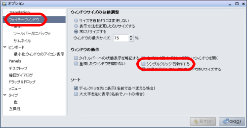 オプション設定画面